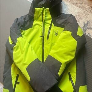 Spyder Kids Winter Jacket - Neon Green and Gray